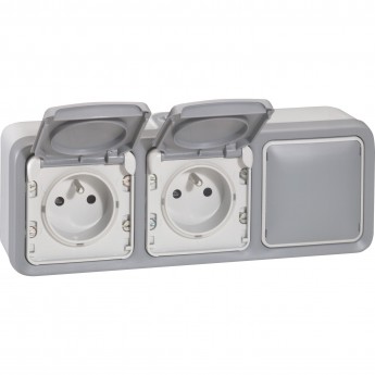 Трехместная монтажная коробка LEGRAND Программа Plexo серый 3 поста горизонтальная установка серый Трехместная монтажная коробка LEGRAND Программа Plexo серый 3 поста горизонтальная установка серый