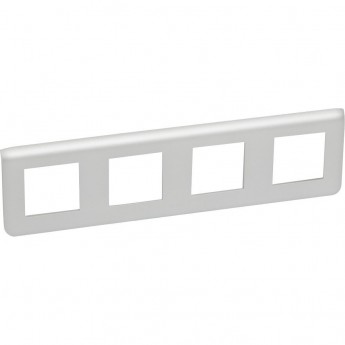Рамка LEGRAND пластиковая горизонтальная Mosaic 4Х2 модуля Алюминий Рамка LEGRAND пластиковая горизонтальная Mosaic 4Х2 модуля Алюминий