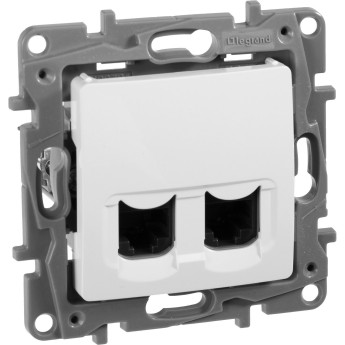 Двойная розетка LEGRAND Etika RJ 45 категория 5е UTP белый Двойная розетка LEGRAND Etika RJ 45 категория 5е UTP белый