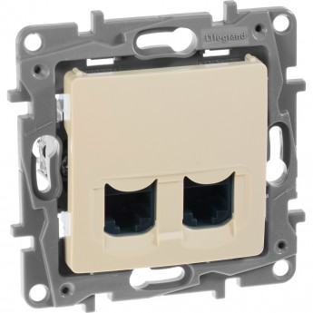 Двойная розетка LEGRAND Etika RJ 45 категория 6 UTP слоновая кость Двойная розетка LEGRAND Etika RJ 45 категория 6 UTP слоновая кость