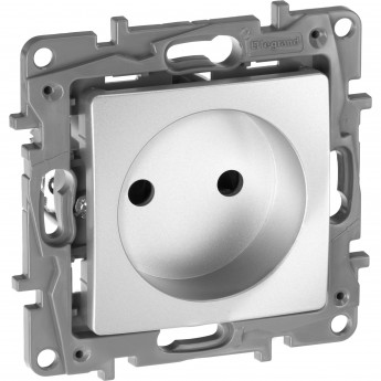 Розетка LEGRAND 2К со шторками немецкий стандарт винтовые зажимы 16 А 250 В Etika алюминий Розетка LEGRAND 2К со шторками немецкий стандарт винтовые зажимы 16 А 250 В Etika алюминий