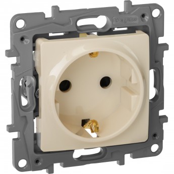 Розетка LEGRAND 2К+З со шторками немецкий стандарт 16 А 250 В Etika слоновая кость Розетка LEGRAND 2К+З со шторками немецкий стандарт 16 А 250 В Etika слоновая кость