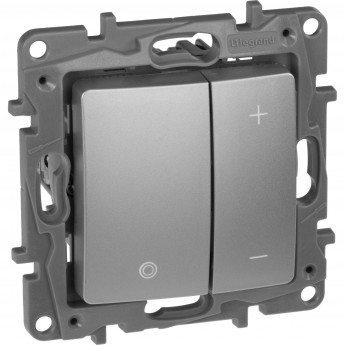 Светорегулятор LEGRAND нажимной Etika 400 Вт алюминий Светорегулятор LEGRAND нажимной Etika 400 Вт алюминий