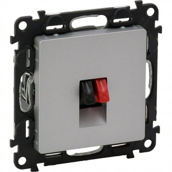 Аудиорозетка LEGRAND Valena LIFE с пружинными зажимами с лицевой панелью одиночная алюминий Аудиорозетка LEGRAND Valena LIFE с пружинными зажимами с лицевой панелью одиночная алюминий