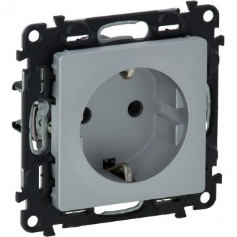 Силовая розетка LEGRAND Valena LIFE 2К+З 16А 250В с защитными шторками безвинтовые зажимы с лицевой панелью алюминий Силовая розетка LEGRAND Valena LIFE 2К+З 16А 250В с защитными шторками безвинтовые зажимы с лицевой панелью алюминий
