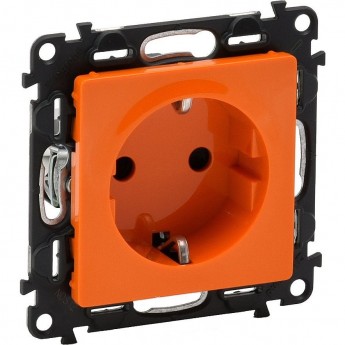 Силовая розетка LEGRAND Valena LIFE 2К+З 16А 250В с защитными шторками безвинтовые зажимы с лицевой панелью оранжевый Силовая розетка LEGRAND Valena LIFE 2К+З 16А 250В с защитными шторками безвинтовые зажимы с лицевой панелью оранжевый