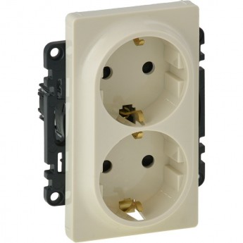 Силовая розетка LEGRAND Valena LIFE двойная 2х2К+З 16А 250В с лицевой панелью с защитными шторками безвинтовые зажимы слоновая кость Силовая розетка LEGRAND Valena LIFE двойная 2х2К+З 16А 250В с лицевой панелью с защитными шторками безвинтовые зажимы слоновая кость
