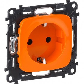 Силовая розетка LEGRAND Valena ALLURE 2К+З 16А 250В с защитными шторками безвинтовые зажимы с лицевой панелью оранжевый Силовая розетка LEGRAND Valena ALLURE 2К+З 16А 250В с защитными шторками безвинтовые зажимы с лицевой панелью оранжевый