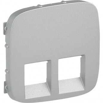 Лицевая панель LEGRAND Valena ALLURE для двойных телефонных/информационных розеток алюминий Лицевая панель LEGRAND Valena ALLURE для двойных телефонных/информационных розеток алюминий