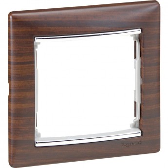 Рамка LEGRAND Valena 1 пост темное дерево/серебряный штрих Рамка LEGRAND Valena 1 пост темное дерево/серебряный штрих