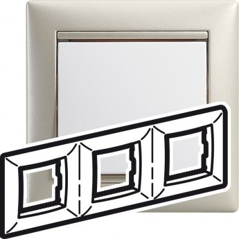 Рамка LEGRAND Valena 3 поста вертикальный и горизонтальный монтаж жемчужный Рамка LEGRAND Valena 3 поста вертикальный и горизонтальный монтаж жемчужный