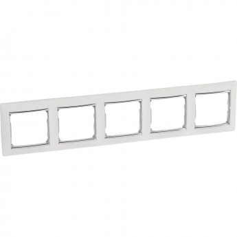 Рамка LEGRAND Valena 5 постов горизонтальный монтаж белый/серебряный штрих Рамка LEGRAND Valena 5 постов горизонтальный монтаж белый/серебряный штрих
