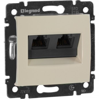 Информационная розетка LEGRAND Valena RJ45 категория 5e UTP 2 выхода с захватами слоновая кость Информационная розетка LEGRAND Valena RJ45 категория 5e UTP 2 выхода с захватами слоновая кость