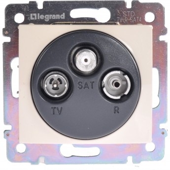Розетка LEGRAND TV-FM-SAT двухкабельная Valena звезда 1.5 дБ 2400 МГц слоновая кость Розетка LEGRAND TV-FM-SAT двухкабельная Valena звезда 1.5 дБ 2400 МГц слоновая кость