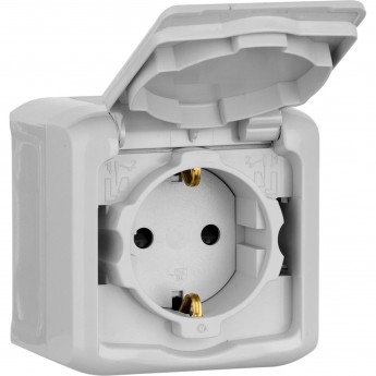 Розетка LEGRAND 2К+З с защитными шторками 16 A 250 В Quteo IP 44 серый Розетка LEGRAND 2К+З с защитными шторками 16 A 250 В Quteo IP 44 серый