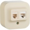 Розетка LEGRAND двойная 2 x RJ45 категория 5e UTP Quteo IP 20 слоновая кость 782251