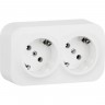 Розеточный блок LEGRAND 2 x 2К+З без шторок 16 A 250 В Quteo IP 20 белый 782213