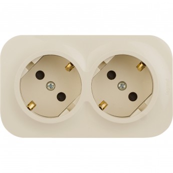 Розеточный блок LEGRAND 2 x 2К+З с защитными шторками 16 A 250 В Quteo IP 20 слоновая кость Розеточный блок LEGRAND 2 x 2К+З с защитными шторками 16 A 250 В Quteo IP 20 слоновая кость