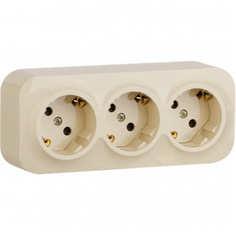 Розеточный блок LEGRAND 3 x 2К+З с защитными шторками 16 A 250 В Quteo IP 20 слоновая кость Розеточный блок LEGRAND 3 x 2К+З с защитными шторками 16 A 250 В Quteo IP 20 слоновая кость