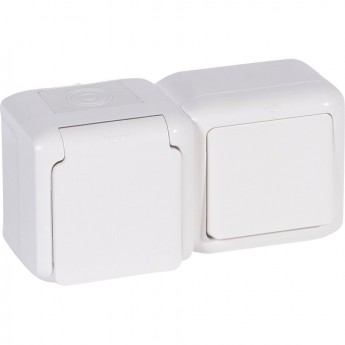 Выключатель LEGRAND Quteo 2К+З розетка с защитными шторками 16 A 250 В IP 44 белый Выключатель LEGRAND Quteo 2К+З розетка с защитными шторками 16 A 250 В IP 44 белый