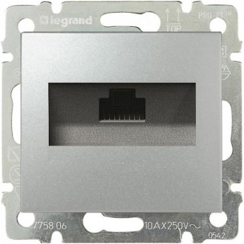 Информационная розетка LEGRAND Valena RJ45 категория 5e UTP 1 выход с захватами алюминий Информационная розетка LEGRAND Valena RJ45 категория 5e UTP 1 выход с захватами алюминий