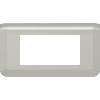 Рамка LEGRAND MOSAIC 4 модуля - алюминий