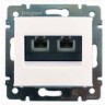 Информационная розетка LEGRAND Valena RJ45 категория 6 UTP 2 выхода на захватах белый 774247