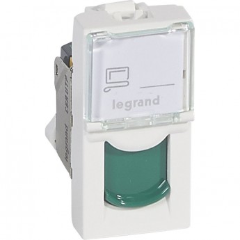 Розетка LEGRAND RJ 45 Программа Mosaic категория 6a UTP 1 модуль алюминий Розетка LEGRAND RJ 45 Программа Mosaic категория 6a UTP 1 модуль алюминий